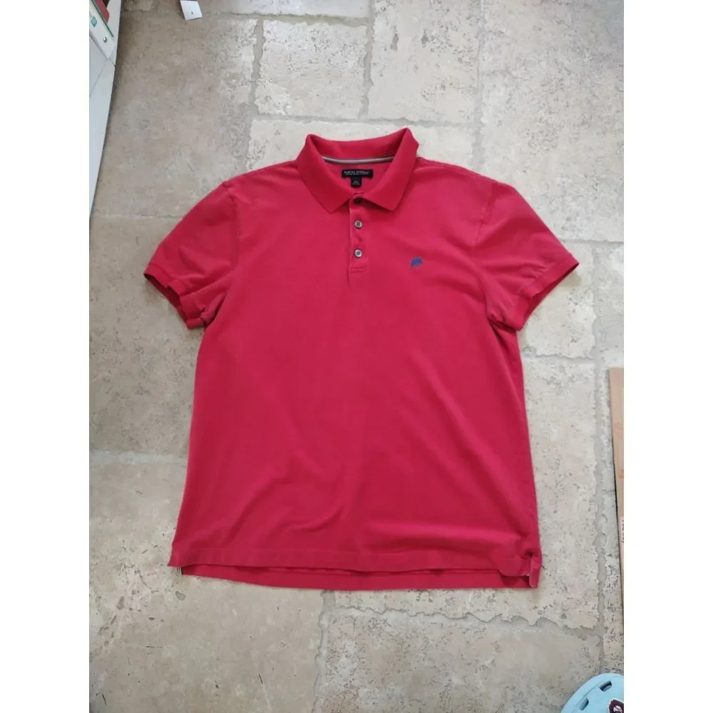 Banana Republic Polo Shirt Mens L Red‎ Fitted Pique Polo Short Sleeves Collared